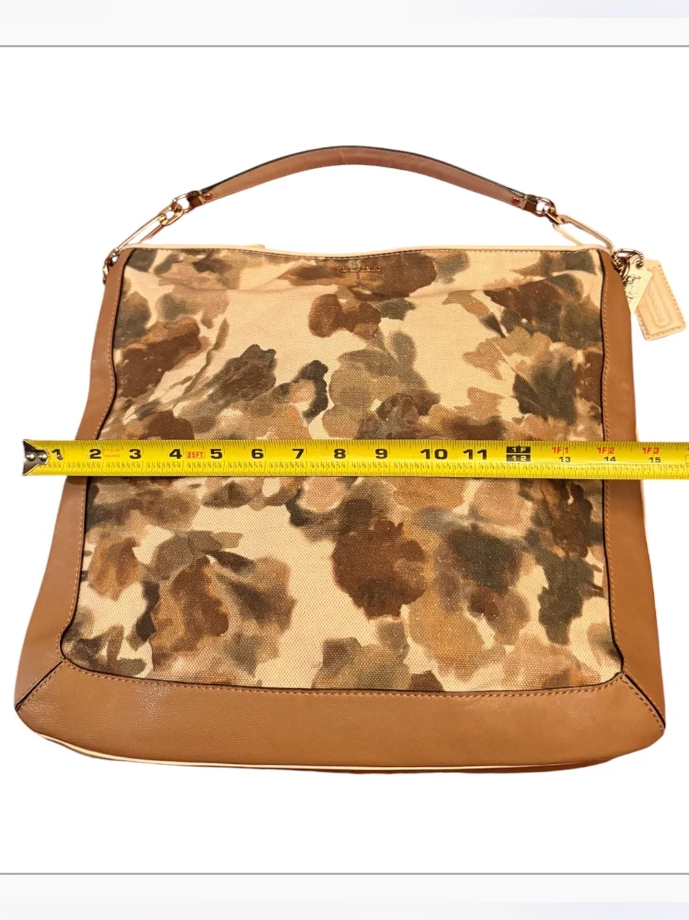 Coach Floral Botanical Canvas with Leather Trim Hobo Shoulder Bag 28322.
